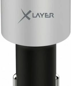 XLayer Car Charger En FM Transmitter - Autolader 12/24V - 2 X USB Oplaadpoorten - Bluetooth Met Handsfree Functie - Draadloze USB Playback Via FM - Zilver/zwart -Brodit Shop 367x840 1
