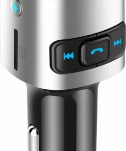 Elite Elements Bluetooth Transmitter FM Receiver Ontvanger - Autoradio - Autolader Carkit 2x USB - Zilver