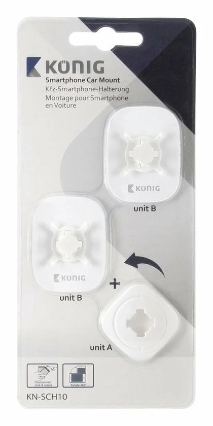 Konig K?nig KN-SCH10 Smartphone Autohouder 360 ? Vast 4 Konig K?nig KN-SCH10 Smartphone Autohouder 360 ? Vast - Afbeelding 4