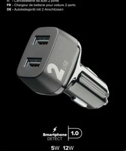 Cellularline - Autolader, Multipower 2 Usb 2 X 18W, Zwart -Brodit Shop 453x840