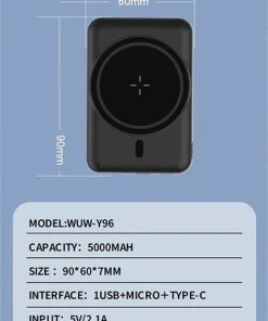 Merkloos Porwerbank Magnetic Wireless En Houder