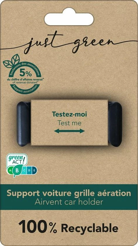 Airvent Verstelbare Recyclebare Autohouder - Zwart - Just Green Bigben Connected Airvent Verstelbare Recyclebare Autohouder - Zwart - Just Green -Brodit Shop