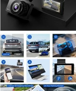 AZDome M63 Pro Dashcam - Ultra 4K Resolutie - Wifi - GPS - Parkeerstand - 64gb Micro SD - 3.0 Inch IPS LCD - Dashcam Voor Auto Met Optionele Achter Camera -Brodit Shop 514x840