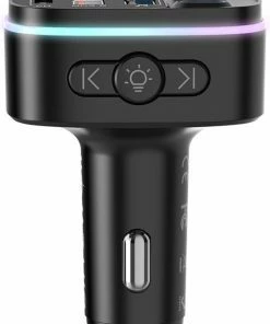 BlitzWolf Bluetooth FM Transmitter-Autolader-Bluetooth Carkit-adapter V5.0 Autoradio-adapter Handsfree-autolader Met USB-18W-poorten PD Type-C QC 3.0 USB Snel Opladen-7 Kleuren RGB-achtergrondverlichting LED Digitaal Display -Brodit Shop 527x840 2