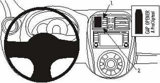Brodit Centrale Dashmount Voor Nissan Micra 14- 2 Brodit Centrale Dashmount Voor Nissan Micra 14- - Afbeelding 2