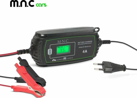 MNC Cars Pro Automatisch Autolader Met Microprossesor Voor Auto & Moter - 230V - 4A 1 MNC Cars Pro Automatisch Autolader Met Microprossesor Voor Auto & Moter - 230V - 4A