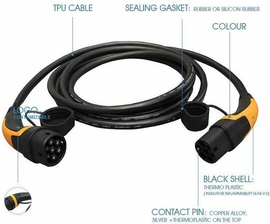 Onitl Type 2 - Type 2 Laadkabel 16A 3 Phase 8 meter Onitl Type 2 - Type 2 Laadkabel 16A 3 Phase 8 Meter -Brodit Shop 550x456 4