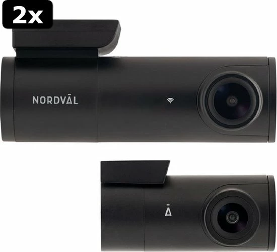 2x Nordv??l DC102 2CH Dashcam 2K + GPS + WiFi + 128GB 2 2x Nordv??l DC102 2CH Dashcam 2K + GPS + WiFi + 128GB - Afbeelding 2