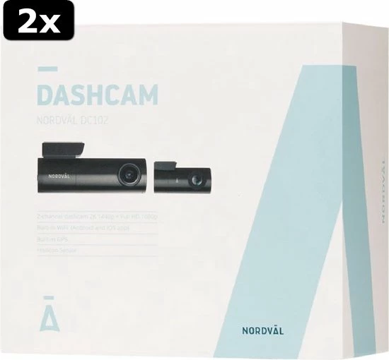 2x Nordv??l DC102 2CH Dashcam 2K + GPS + WiFi + 128GB 6 2x Nordv??l DC102 2CH Dashcam 2K + GPS + WiFi + 128GB - Afbeelding 6