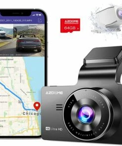 AZDome M63 Pro Dashcam - Ultra 4K Resolutie - Wifi - GPS - Parkeerstand - 64gb Micro SD - 3.0 Inch IPS LCD - Dashcam Voor Auto Met Optionele Achter Camera -Brodit Shop 550x517