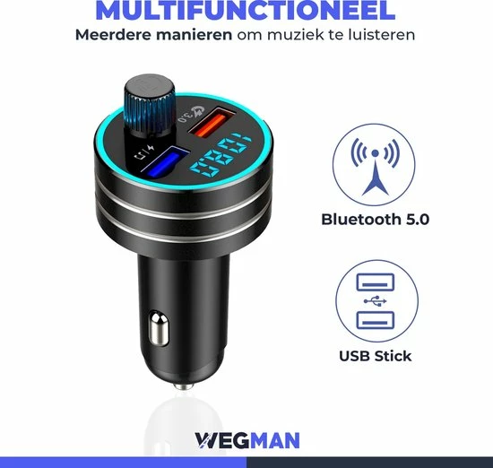 Wegman Bluetooth FM Transmitter - Autolader - Carkit - Autoradio - Bluetooth Transmitter Wegman Bluetooth FM Transmitter - Autolader - Carkit - Autoradio - Bluetooth Transmitter -Brodit Shop 550x522 2