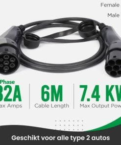 Ratio Kabel - 1 Fase 32 Ampere - 6 Meter Type 2