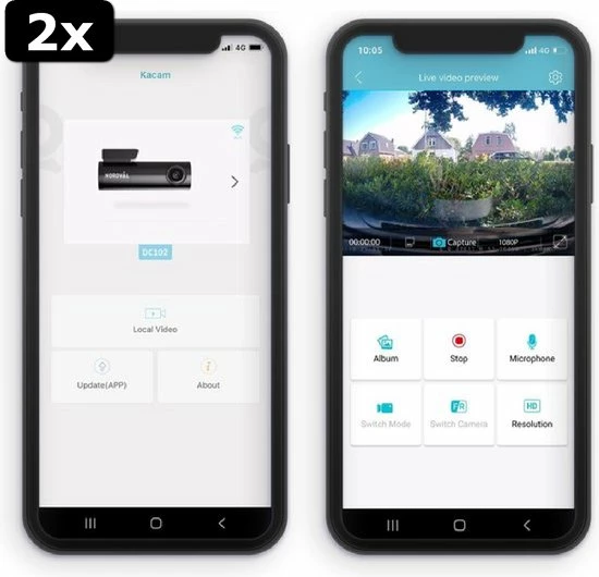 2x Nordv??l DC102 2CH Dashcam 2K + GPS + WiFi + 128GB 3 2x Nordv??l DC102 2CH Dashcam 2K + GPS + WiFi + 128GB - Afbeelding 3