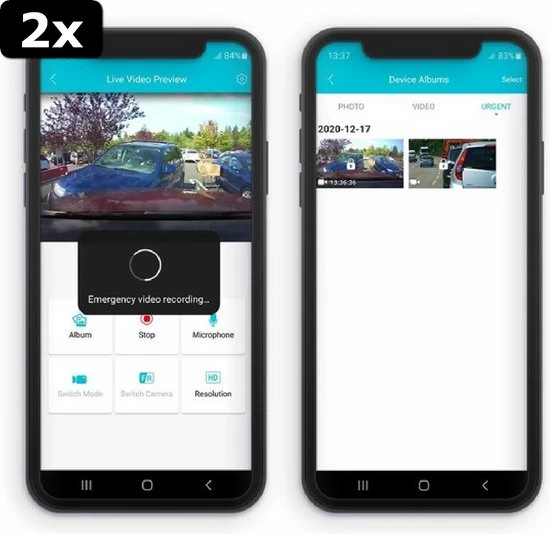 2x Nordv??l DC102 2CH Dashcam 2K + GPS + WiFi + 128GB 5 2x Nordv??l DC102 2CH Dashcam 2K + GPS + WiFi + 128GB - Afbeelding 5