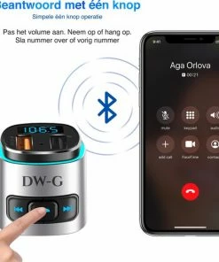 DW-G Bluetooth FM Transmitter - Auto Lader - Carkit - Handsfree - MP3 - USB - SD Kaart - Snel Lader - Bluetooth Audio Receiver -Brodit Shop 550x544