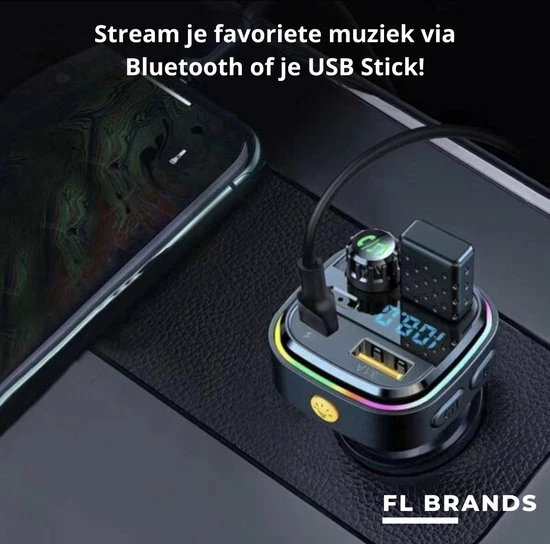 FL Brands 2 Stuks - Bluetooth FM Transmitter - Auto Snel Lader - Carkit - Handsfree - MP3 - USB-A 3.0 - USB-C - Bluetooth Audio - Noise Cancelling - Nieuw Model 7 FL Brands 2 Stuks - Bluetooth FM Transmitter - Auto Snel Lader - Carkit - Handsfree - MP3 - USB-A 3.0 - USB-C - Bluetooth Audio - Noise Cancelling - Nieuw Model - Afbeelding 7