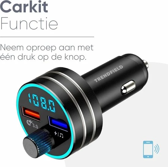 Trendfield FM Transmitter Bluetooth 5.0 - Carkit USB 3.0 Fast Charge - Auto Accessoires - Beluister Draadloos Muziek Via Spotify Of Youtube 6 Trendfield FM Transmitter Bluetooth 5.0 - Carkit USB 3.0 Fast Charge - Auto Accessoires - Beluister Draadloos Muziek Via Spotify Of Youtube - Afbeelding 6