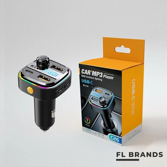 FL Brands 2 Stuks - Bluetooth FM Transmitter - Auto Snel Lader - Carkit - Handsfree - MP3 - USB-A 3.0 - USB-C - Bluetooth Audio - Noise Cancelling - Nieuw Model 3 FL Brands 2 Stuks - Bluetooth FM Transmitter - Auto Snel Lader - Carkit - Handsfree - MP3 - USB-A 3.0 - USB-C - Bluetooth Audio - Noise Cancelling - Nieuw Model - Afbeelding 3