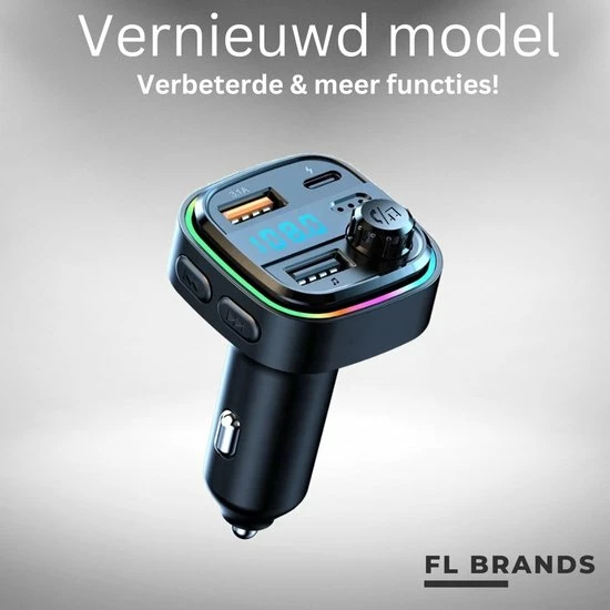 FL Brands 2 Stuks - Bluetooth FM Transmitter - Auto Snel Lader - Carkit - Handsfree - MP3 - USB-A 3.0 - USB-C - Bluetooth Audio - Noise Cancelling - Nieuw Model 4 FL Brands 2 Stuks - Bluetooth FM Transmitter - Auto Snel Lader - Carkit - Handsfree - MP3 - USB-A 3.0 - USB-C - Bluetooth Audio - Noise Cancelling - Nieuw Model - Afbeelding 4