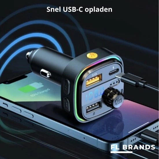 FL Brands 2 Stuks - Bluetooth FM Transmitter - Auto Snel Lader - Carkit - Handsfree - MP3 - USB-A 3.0 - USB-C - Bluetooth Audio - Noise Cancelling - Nieuw Model 9 FL Brands 2 Stuks - Bluetooth FM Transmitter - Auto Snel Lader - Carkit - Handsfree - MP3 - USB-A 3.0 - USB-C - Bluetooth Audio - Noise Cancelling - Nieuw Model - Afbeelding 9