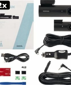 2x Nordv√§l DC102 2CH Dashcam 2K + GPS + WiFi + 128GB -Brodit Shop 550x568 2