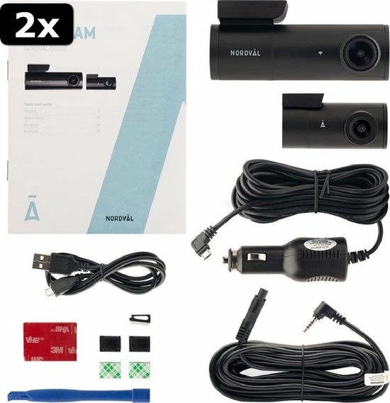 2x Nordv??l DC102 2CH Dashcam 2K + GPS + WiFi + 128GB 8 2x Nordv??l DC102 2CH Dashcam 2K + GPS + WiFi + 128GB - Afbeelding 8