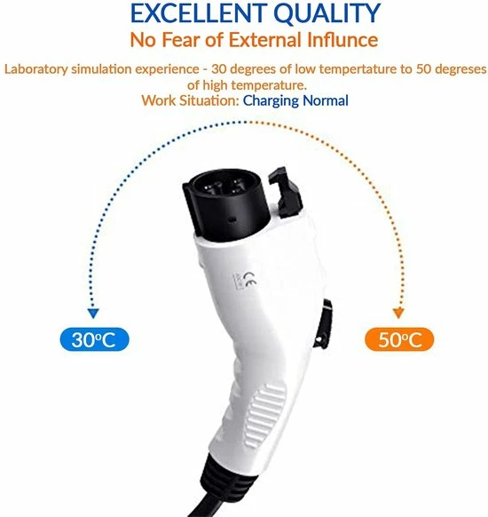 EVservice Elektrische Auto Type 1 Laadkabel Spiral Mode 3 EV Snellaadkabel Voor Elektrische Voertuigen EV En PHEV 3,7 KW Tot 7,4KW Voor Elektrische Voertuigen (1 Fase 32A 7,4KW - 5M Spiral) 1 EVservice Elektrische Auto Type 1 Laadkabel Spiral Mode 3 EV Snellaadkabel Voor Elektrische Voertuigen EV En PHEV 3,7 KW Tot 7,4KW Voor Elektrische Voertuigen (1 Fase 32A 7,4KW - 5M Spiral)