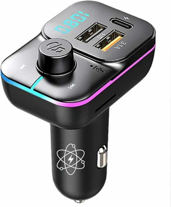 Slimtron C24 – BT 5.0 FM Transmitter - Fast Charge - USB 3.0 - RGB Transmitter - MP3 - Snelladen 1 Slimtron C24 – BT 5.0 FM Transmitter - Fast Charge - USB 3.0 - RGB Transmitter - MP3 - Snelladen