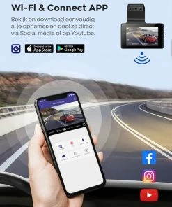 AZDome M63 Pro Dashcam - Ultra 4K Resolutie - Wifi - GPS - Parkeerstand - 64gb Micro SD - 3.0 Inch IPS LCD - Dashcam Voor Auto Met Optionele Achter Camera -Brodit Shop 550x715