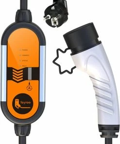 Brodit Shop 4 Feyree Mobiele Thuislader Van Type 2 Naar Schuko Stekker | 3,5 KW - 16A | 3.5 Meter | Voor Hybride & Elektrische Auto