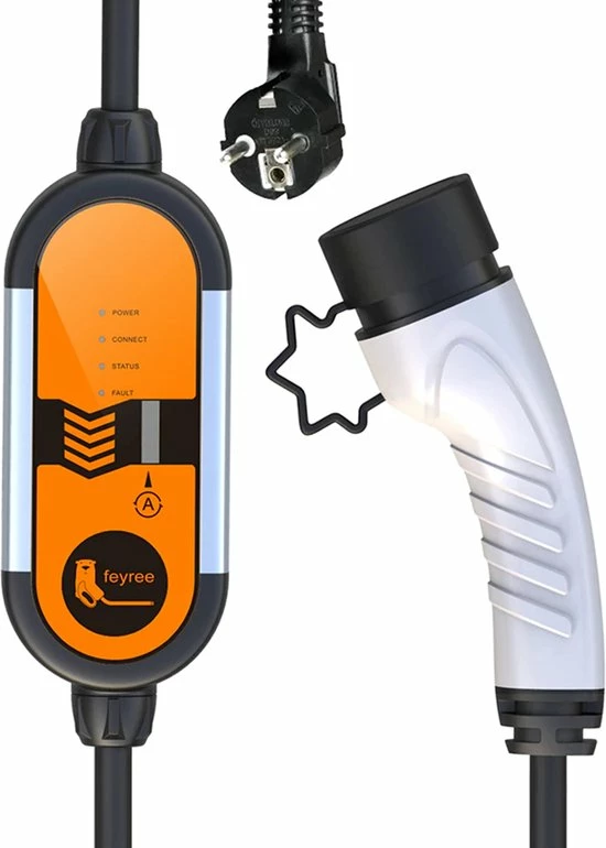 Feyree Mobiele Thuislader Van Type 2 Naar Schuko Stekker | 3,5 KW - 16A | 3.5 Meter | Voor Hybride & Elektrische Auto 1 Feyree Mobiele Thuislader Van Type 2 Naar Schuko Stekker | 3,5 KW - 16A | 3.5 Meter | Voor Hybride & Elektrische Auto