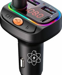 Slimtron - C15 ? FM Transmitter 3.1 A Type-C - Fast Charge - Micro-SD - 2 X USB Poorten
